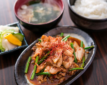 Stir-fried pork set meal
