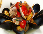 Manila clams steamed in white wine