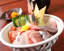 Seafood rice bowl