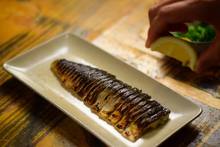 Seared pickled mackerel