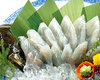 Olive flounder sugata-zukuri (sliced sashimi served maintaining the look of the whole fish)