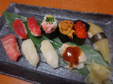 Assorted nigiri sushi of the day