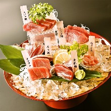 Assorted tuna sashimi