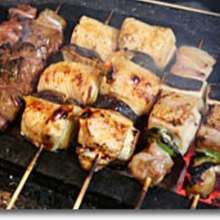 Grilled chicken skewer