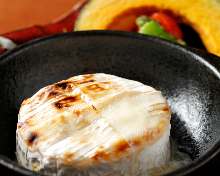 Oven-baked camembert cheese