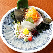 Live thread-sail filefish sashimi