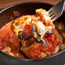 Oven-baked mozzarella cheese