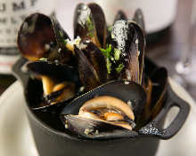 Mussels steamed in wine