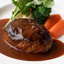 Hamburg steak with demi-glace sauce