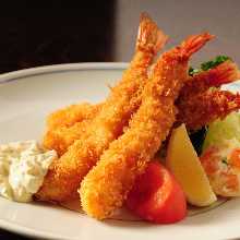 Deep-fried prawns