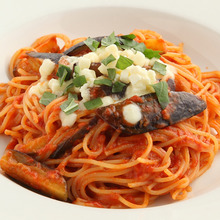 Pasta with eggplant tomato sauce