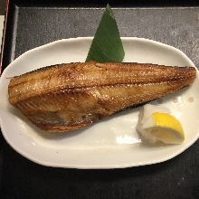 Salted and grilled Atka mackerel