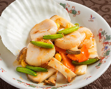 Stir-fried scallop and vegetables