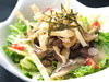 Japanese style salad with four kinds of mushrooms