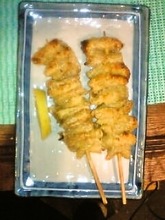 Chicken skin skewer