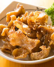 Chicken skin with sweetened soy sauce