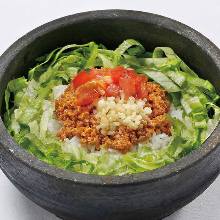 Taco rice in a stone bowl