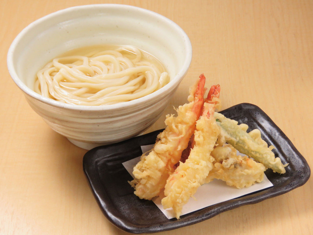 wheat noodles with tempura