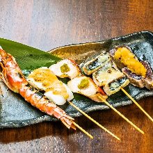 Grilled fish skewer