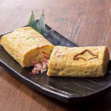 Japanese-style rolled omelet with crab