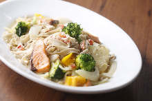 Creamy pasta with salmon