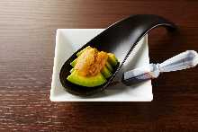 avocado and sea urchin