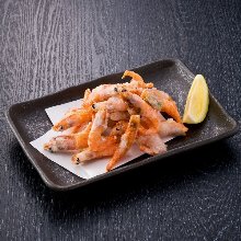 Fried pink shrimp