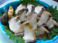 Abalone steamed with sake