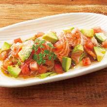 Salmon and avocado Carpaccio