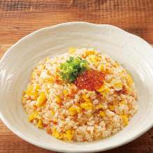 Salmon and salmon roe fried rice