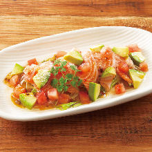 Salmon and avocado Carpaccio