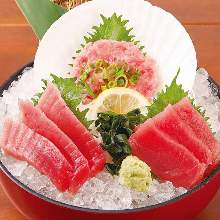 Assorted tuna sashimi