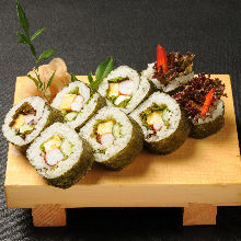 Seafood and mayonnaise sushi rolls