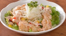 Stir-fried shrimp with mayonnaise