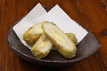 Tube-shaped fish paste tempura