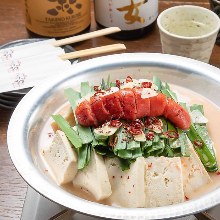 Marinated cod roe and offal hotpot