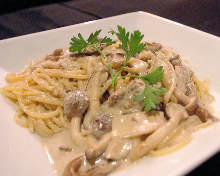 Pasta with mushroom cream sauce