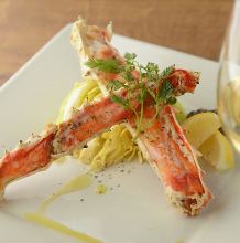 Seared red king crab