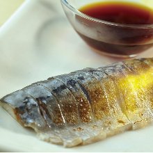 Japanese pickled mackerel sashimi