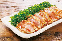 Seared free range chicken