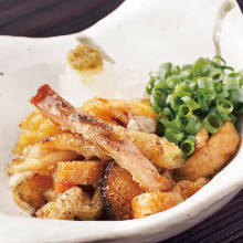 Chicken skin with ponzu