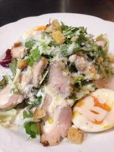 Caesar salad with slow-poached egg