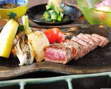 Teppan-yaki(cooked on a griddle)