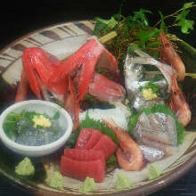 Fresh fish sashimi of the day