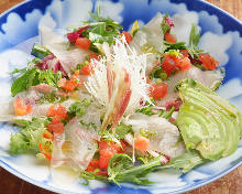 Carpaccio prepared with fresh fish of the day