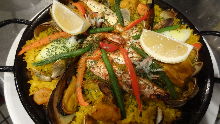 Seafood paella