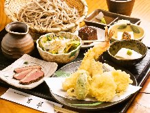 Tempura zaru buckwheat noodles