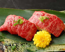 Beef nigiri sushi