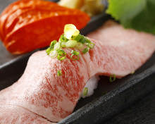 Beef nigiri sushi