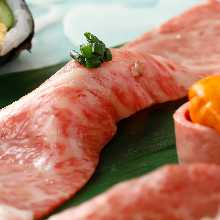 Assortment of 5 premium beef nigiri sushi